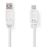 Nedis Flat USB 2.0-CABLE A M-Micro-B M 1.0m WH