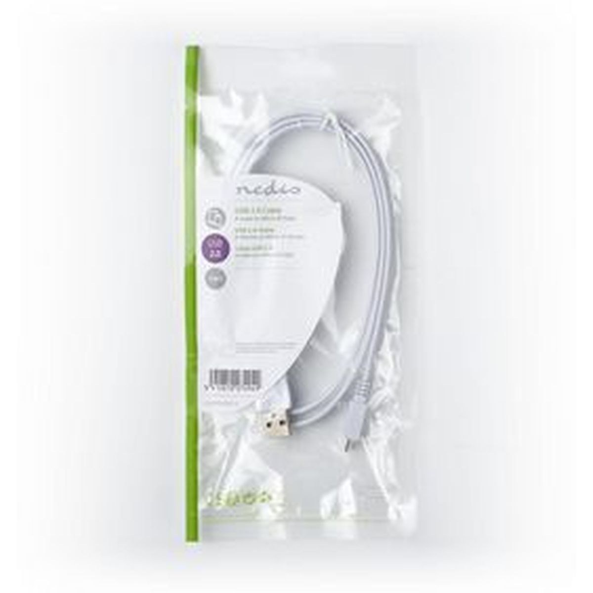 Nedis Flat USB 2.0-CABLE A M-Micro-B M 1.0m WH - image 4 of 4