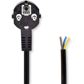 Nedis Power Cable | Type F (Cee 7/7) Male| Open| Straight| 2.00 M | PVC | Black
