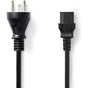 Nedis Power Cable | Denmark Male | IEC-320-C13 | Straight | 2.00 M | PVC | Black