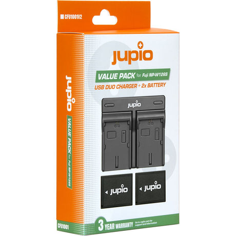 Jupio Value Pack: 2X Battery NP-W126S + USB Dual Charger