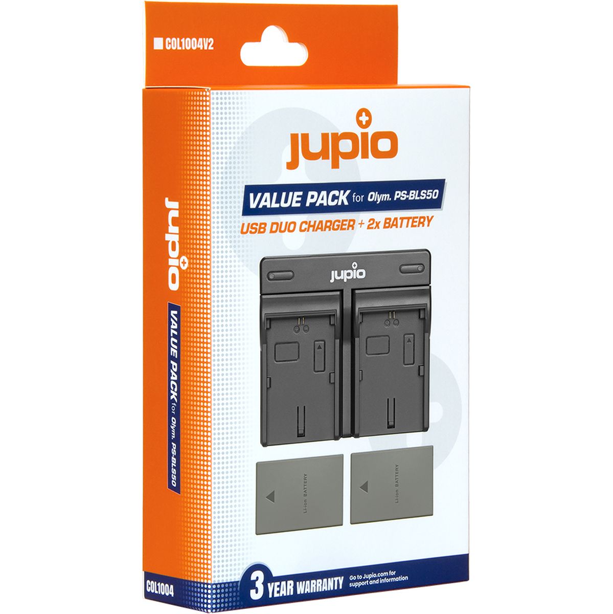 Jupio Value Pack: 2X Battery PS-BLS5 / PS-BLS50 1210mAh + USB Dual Charger