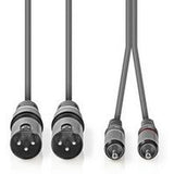 Nedis XLR-Audio Cable 2X XLR 3-PINS M-2X RCA M 3.0m Grey - image 2 of 3