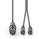 Nedis XLR-Audio Cable XLR 3-PINS F-2X RCA M 3.0m Grey - image 2 of 3