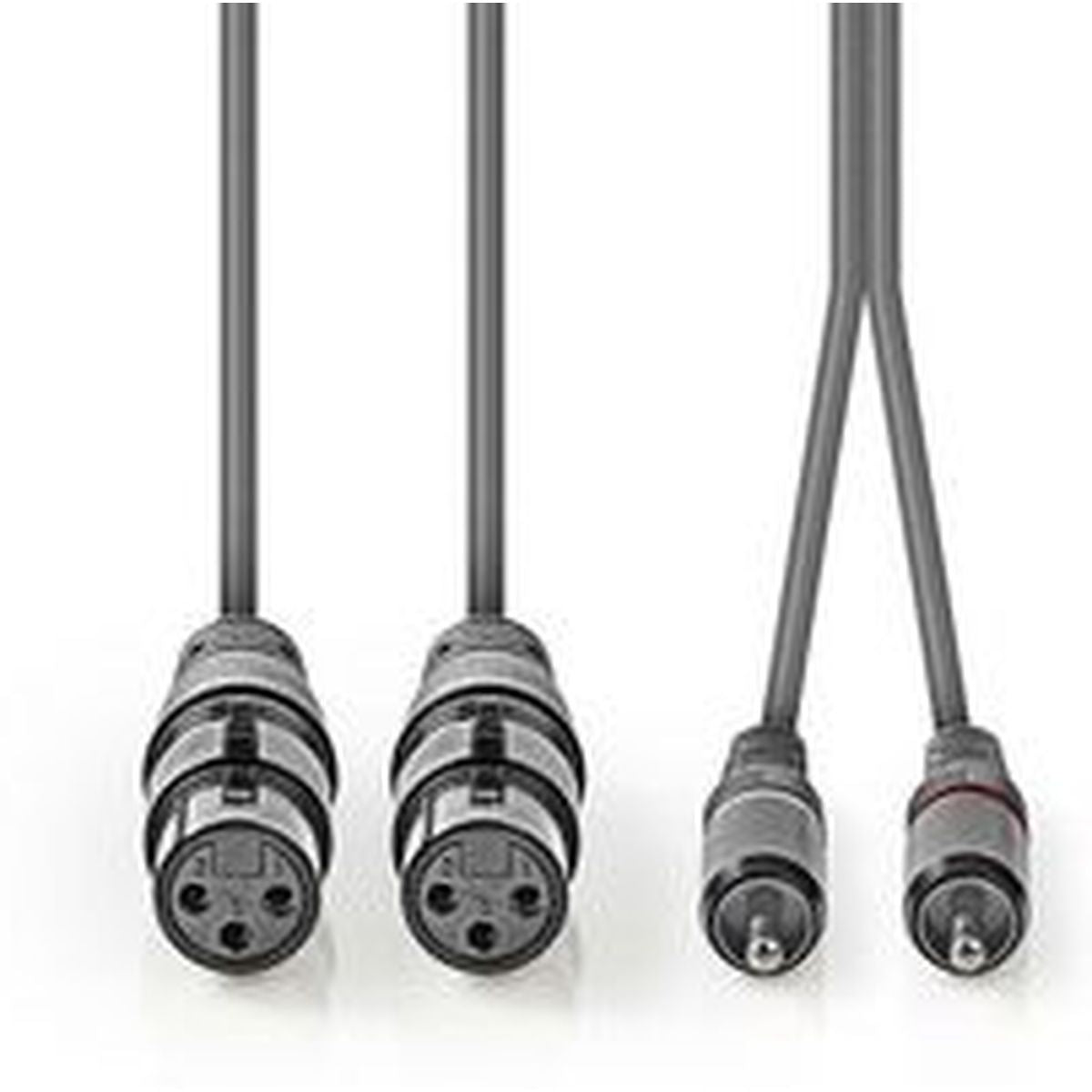 Nedis XLR-Audio Cable 2X XLR 3-PINS F-2X RCA M 3.0m Grey - image 2 of 3