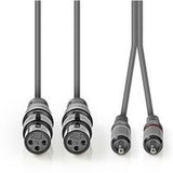 Nedis XLR-Audio Cable 2X XLR 3-PINS F-2X RCA M 3.0m Grey - image 2 of 3