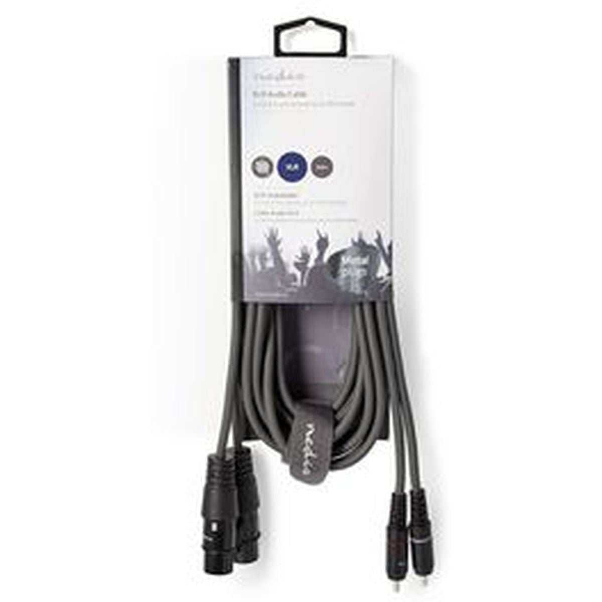 Nedis XLR-Audio Cable 2X XLR 3-PINS F-2X RCA M 3.0m Grey - image 3 of 3