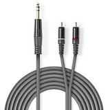 Nedis Stereo Audio Cable 6.35mm M-2X RCA M 1.5m Grey - image 2 of 3