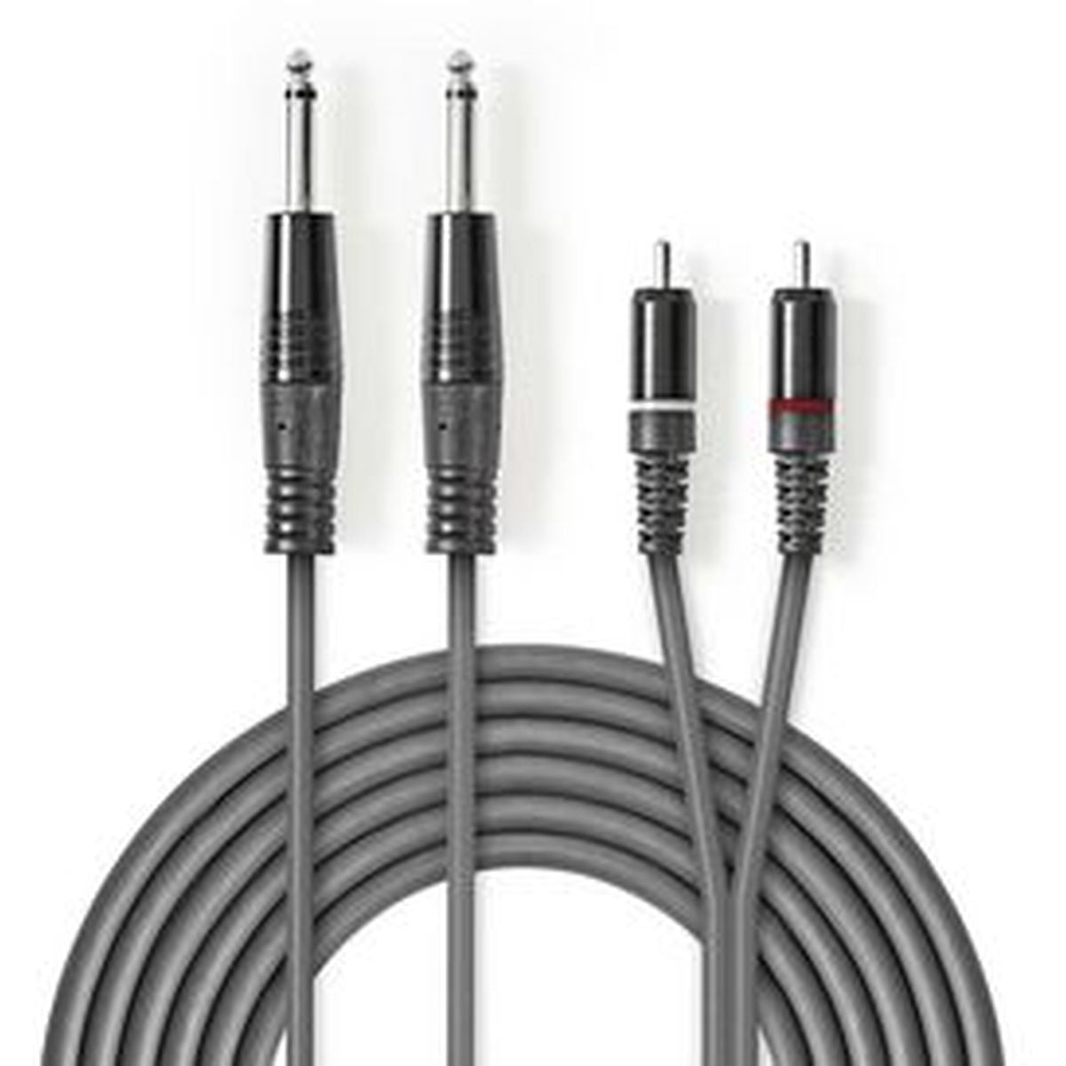 Nedis Stereo Audio Cable 2X 6.35mm M-2X RCA M 3.0m Grey