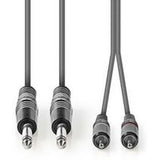 Nedis Stereo Audio Cable 2X 6.35mm M-2X RCA M 5.0m Grey - image 2 of 3