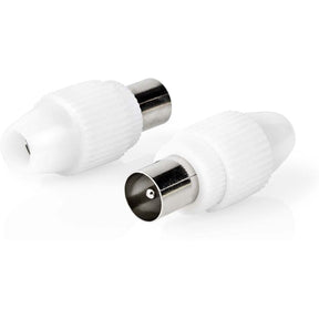 Nedis IEC (Coax) Connector | Male | Dia: 7.0 mm | Metal/PVC | White | 2 PCs