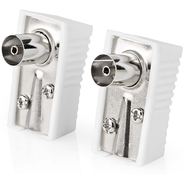 Nedis IEC (Coax) Connector| Female 75 Ohm | Dia 7.0 mm | Metal/PVC | White 2 Ps
