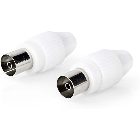 Nedis IEC (Coax) Connector| Female | 75 Ohm | 7.0 mm | Metal/PVC | White | 2 PCs