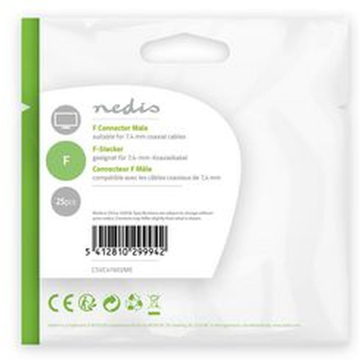 Nedis F Conn Male For 7.4mm Coaxial Cables 25pcs Metal - image 5 of 5