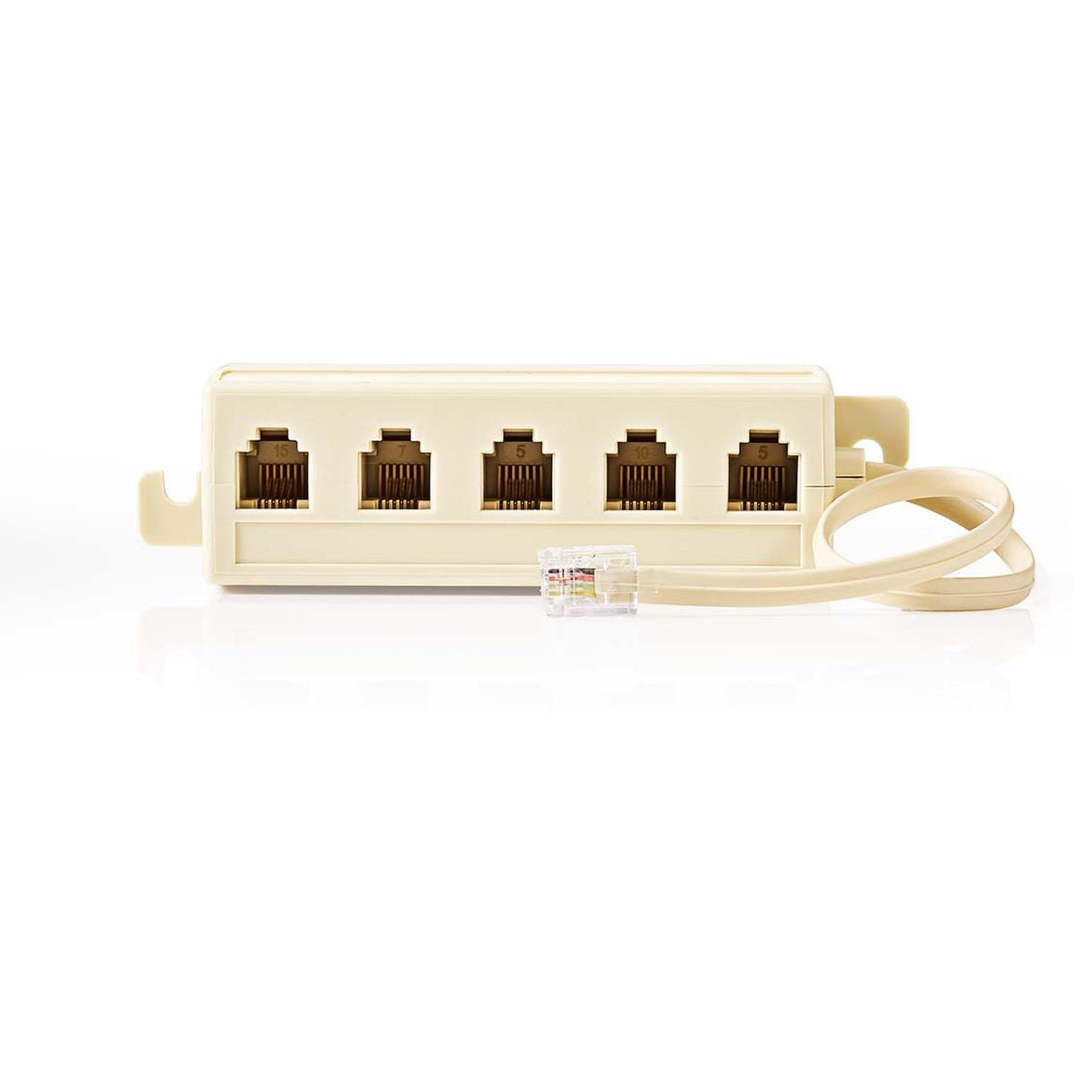 Nedis Telecom Extension Cable| RJ11 Male| 5X RJ11 Female| 0.20 M| Flat| Ivory