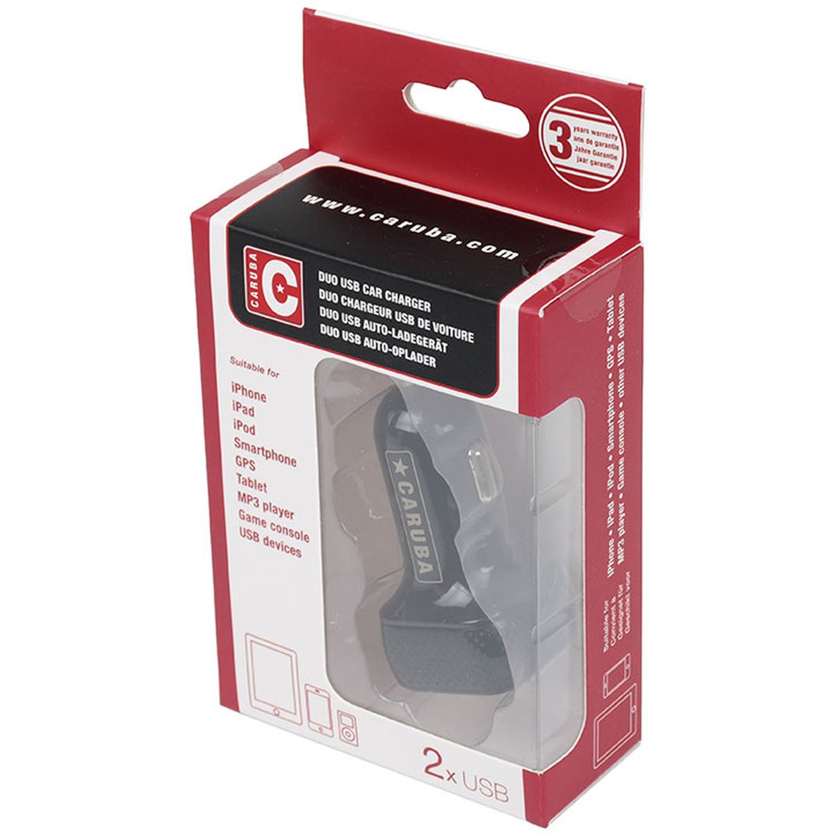 Caruba Duo USB Car Charger 4.8 Amp Black - image 2 of 3
