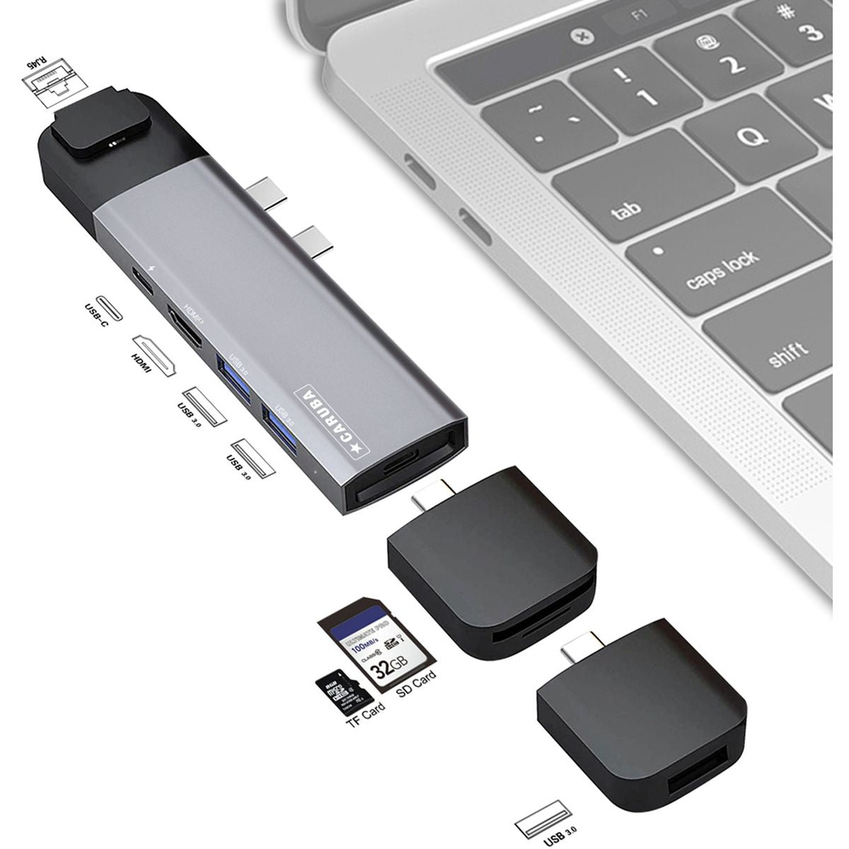 Caruba Multi-Functional 9-IN-1 USB-C Hub Space Grey - image 3 of 3