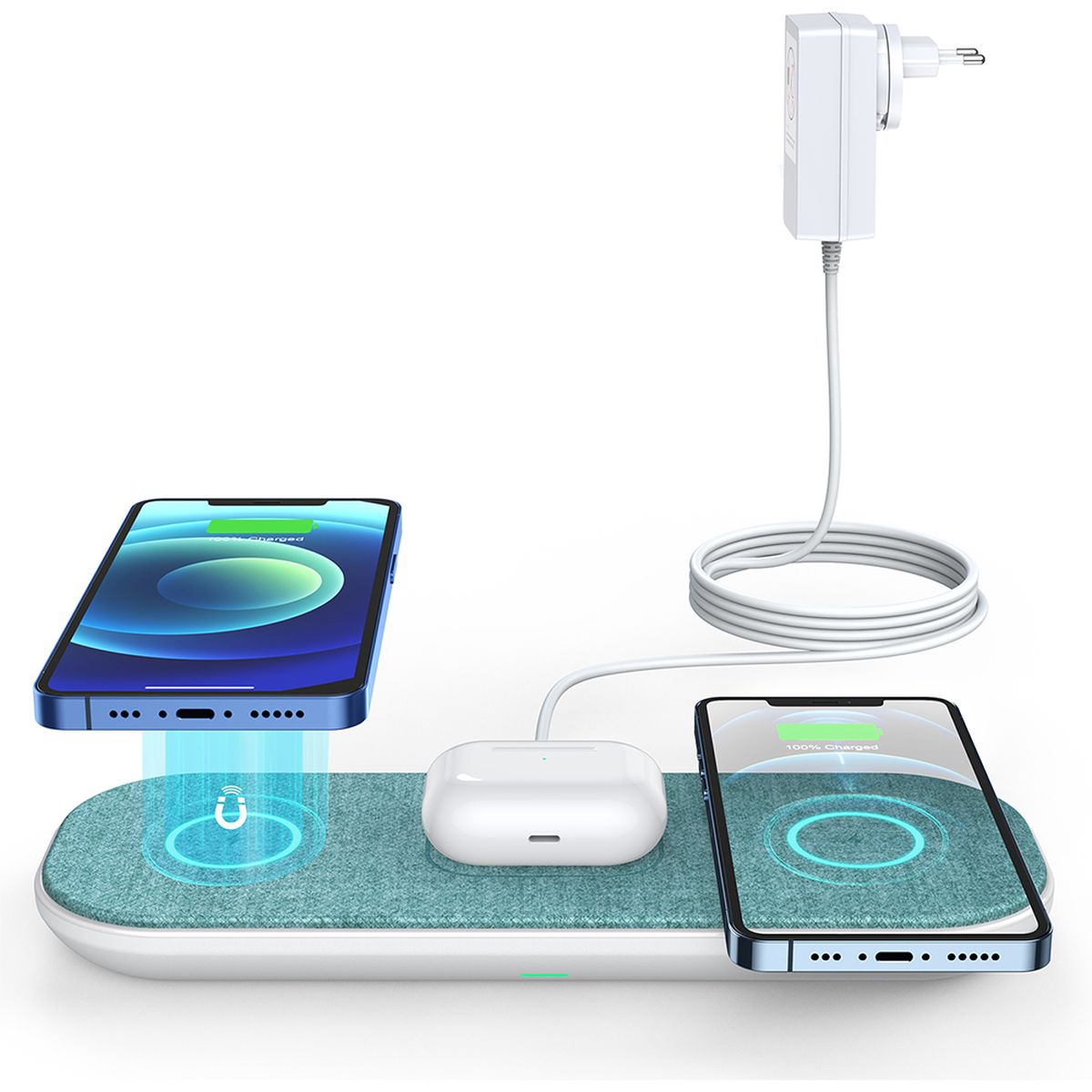 Choetech 10W 3 In 1 Fast Wireless Charger Pad T569-S - image 3 of 3