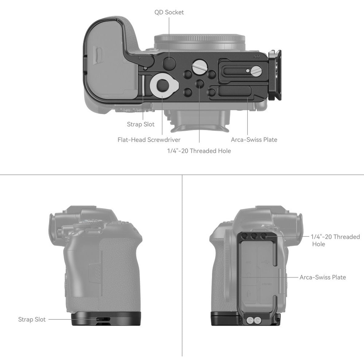 SmallRig 4160 L-Bracket For Canon EOS R6 MkII / R5 / R5 C /