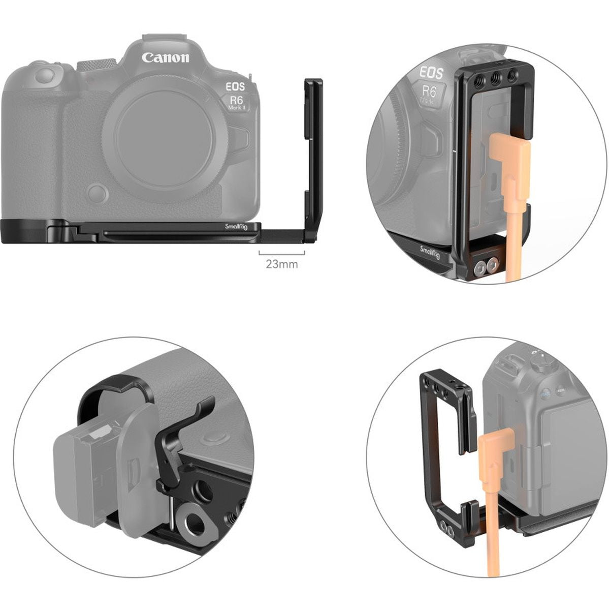 SmallRig 4160 L-Bracket For Canon EOS R6 MkII / R5 / R5 C /