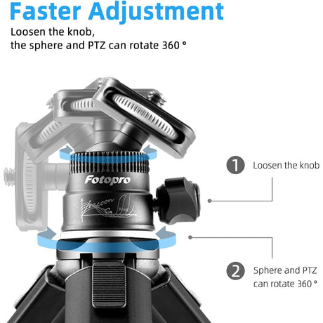 Fotopro SY-390 Pocket Tripod 1 Section Black - image 2 of 5