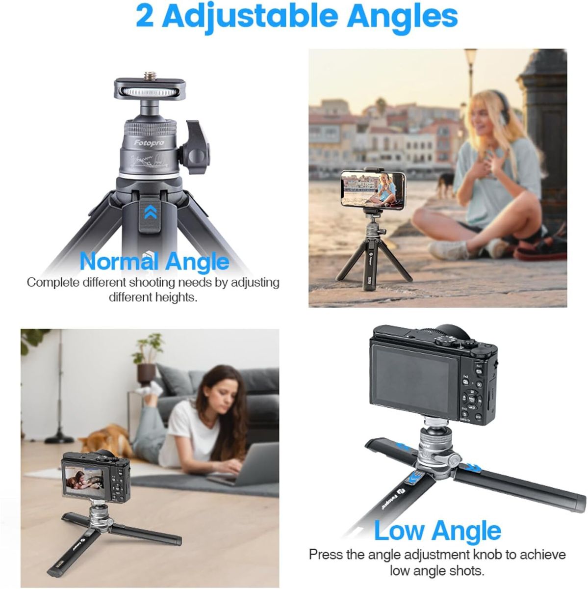 Fotopro SY-390 Pocket Tripod 1 Section Black - image 3 of 5