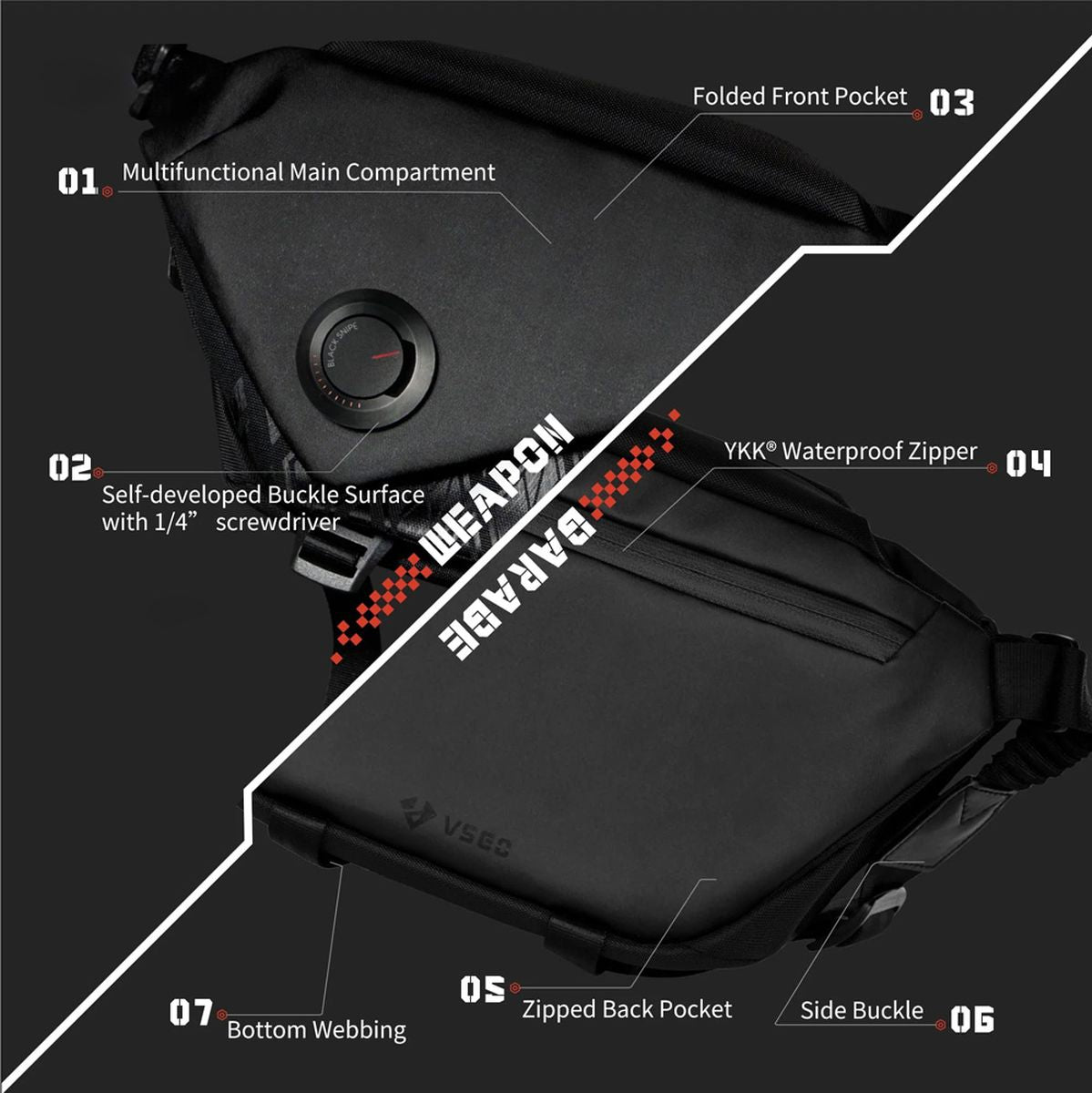 VSGO Black Snipe 4l Sling Bag - image 4 of 5