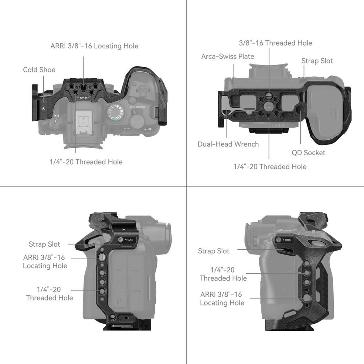 SmallRig 4161 "Black Mamba" Camera Cage For Canon EOS R6 Mk