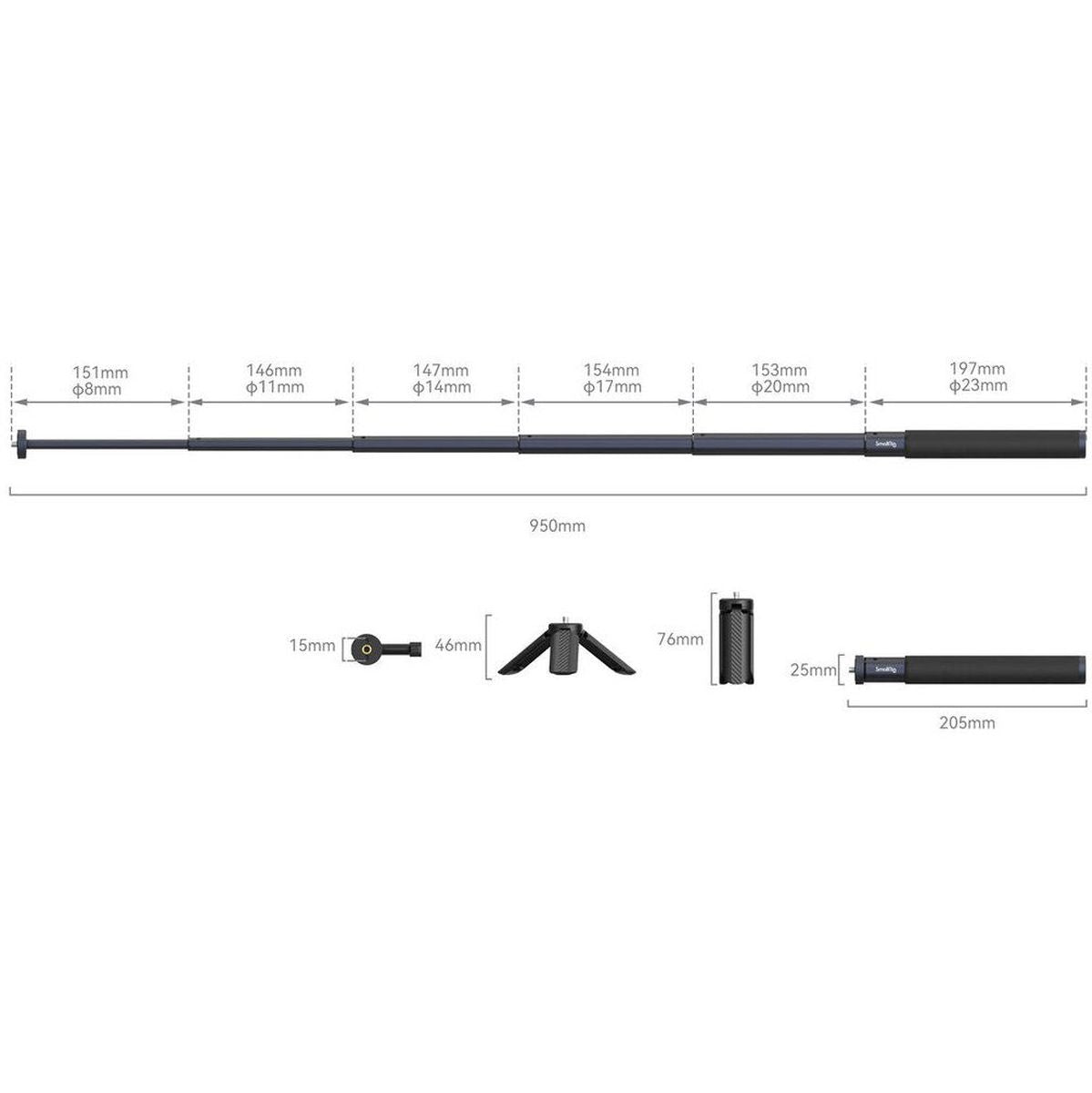SmallRig 4192 Selfie Stick For Action Cameras