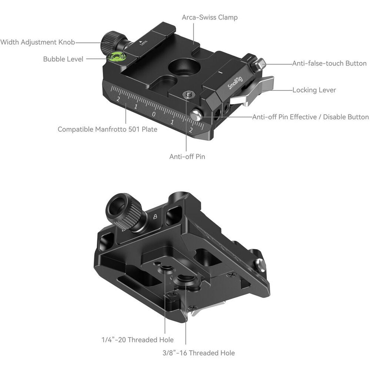 SmallRig 4234 ArcaSwiss / Manfrotto Compatible Mount Plate K