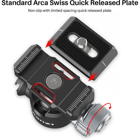 Ulanzi U-80L Arca Swiss Tripod Head w/ Ball Head / Cold Shoe - image 2 of 5