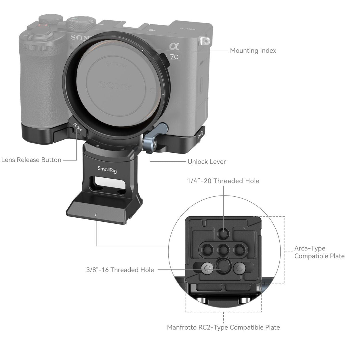 SmallRig 4570 Horizontal To Vertical Mount Plate Kit For Sony 7C II/7CR - image 4 of 5
