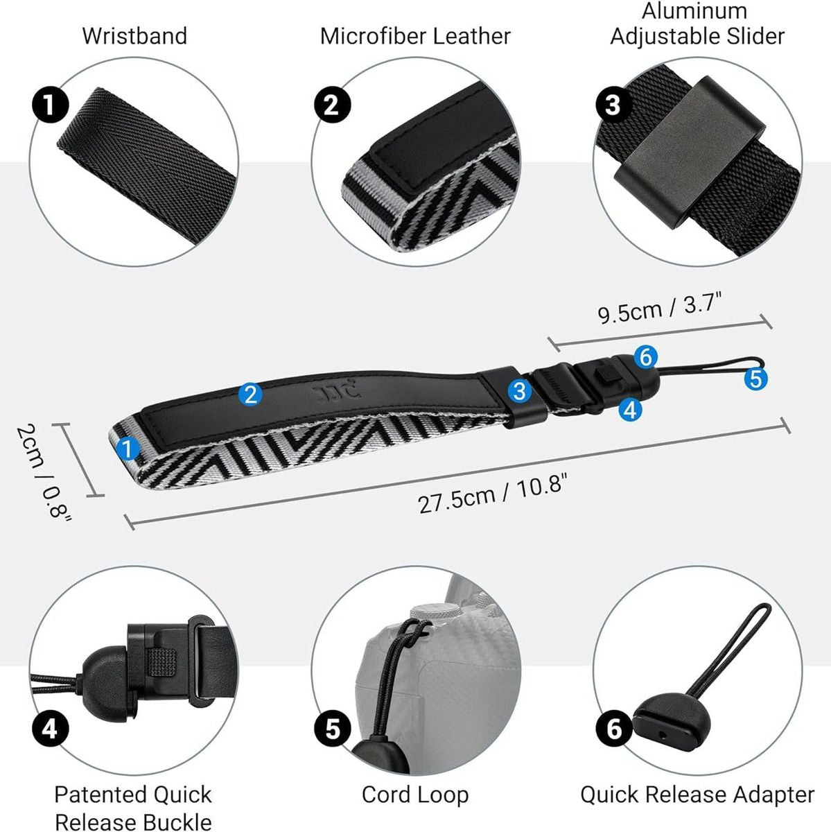 JJC WS-2 Wrist Strap Silver Grey - image 2 of 5