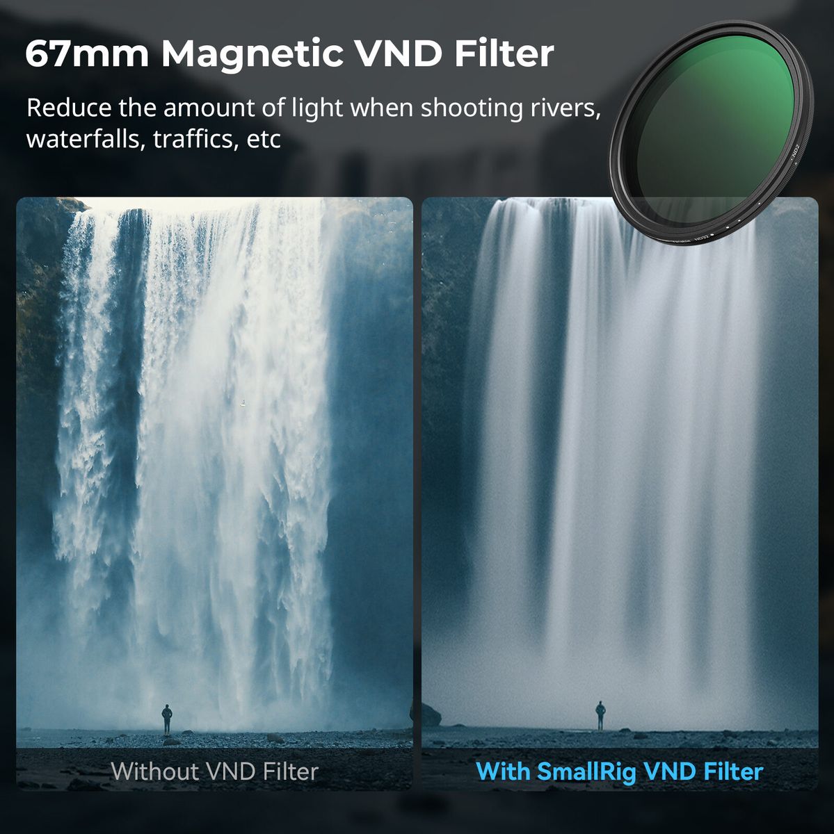 SmallRig 4726 5 In 1 Filter Kit VND 2 32 + CPL + 1/4 Effect Black Mist (67mm) - image 3 of 5