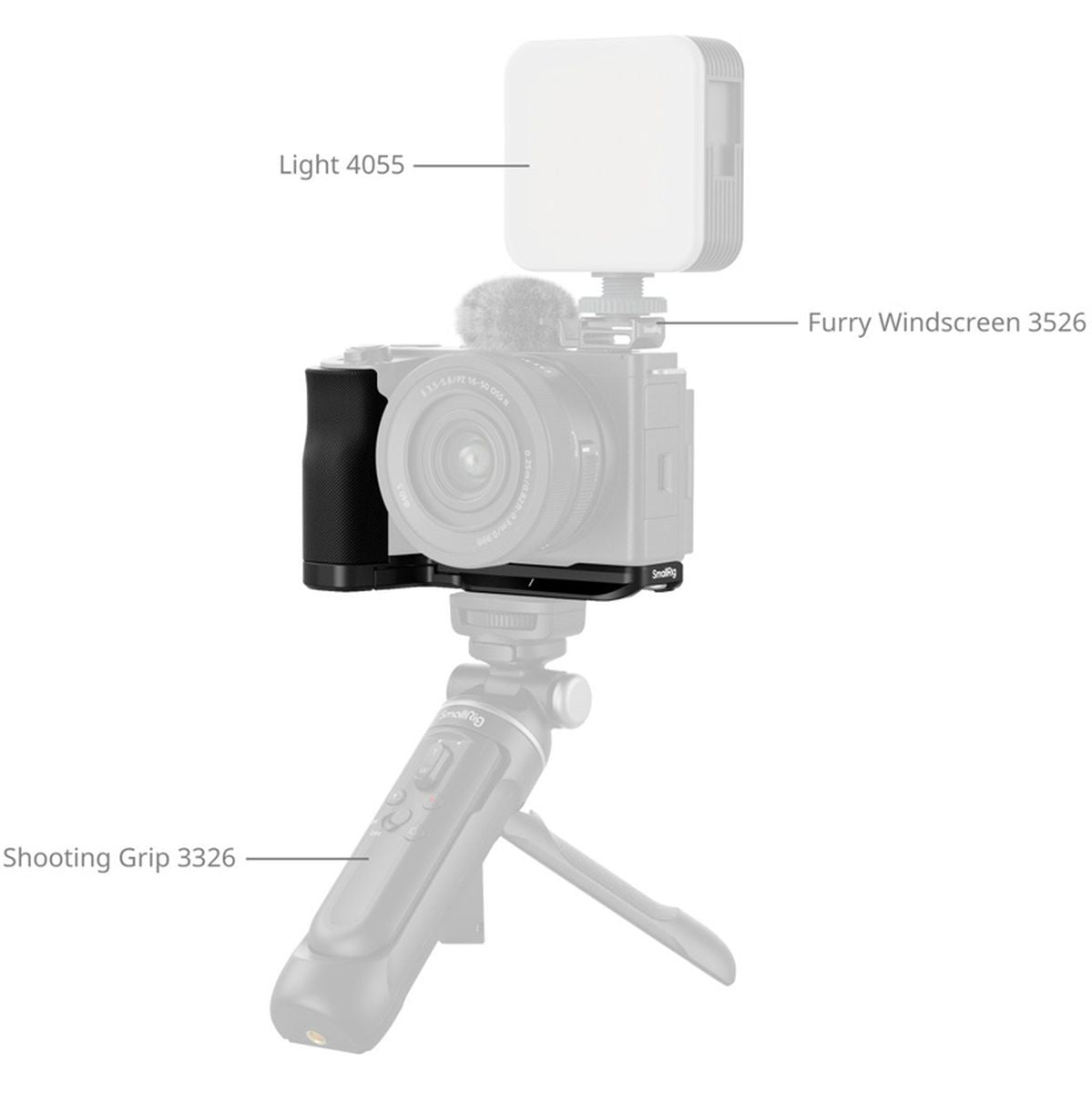 SmallRig 4778 L Shape Mount Plate w/ Silicone Handle For Sony ZV E10 II