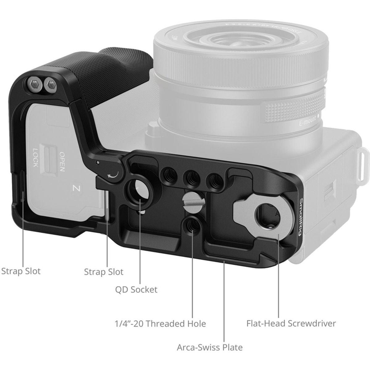 SmallRig 4778 L Shape Mount Plate w/ Silicone Handle For Sony ZV E10 II