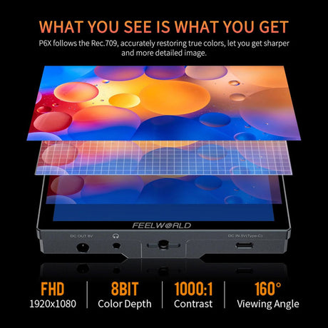 Feelworld P6X 5.5 inch Aluminium DSLR Camera Field Monitor Touch Screen 4K HDMI - image 4 of 5