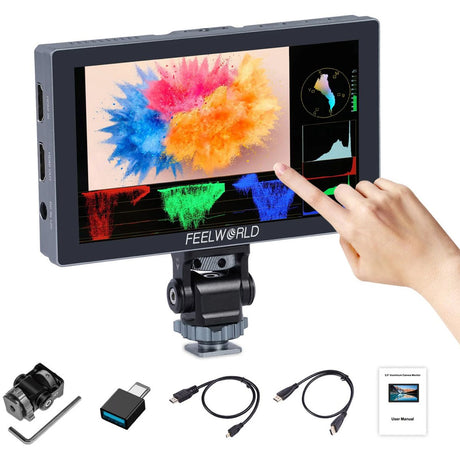 Feelworld P6X 5.5 inch Aluminium DSLR Camera Field Monitor Touch Screen 4K HDMI - image 5 of 5
