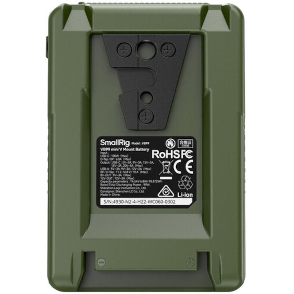 SmallRig VB99 Mini V Mount Battery (Green) 4930 - image 4 of 5