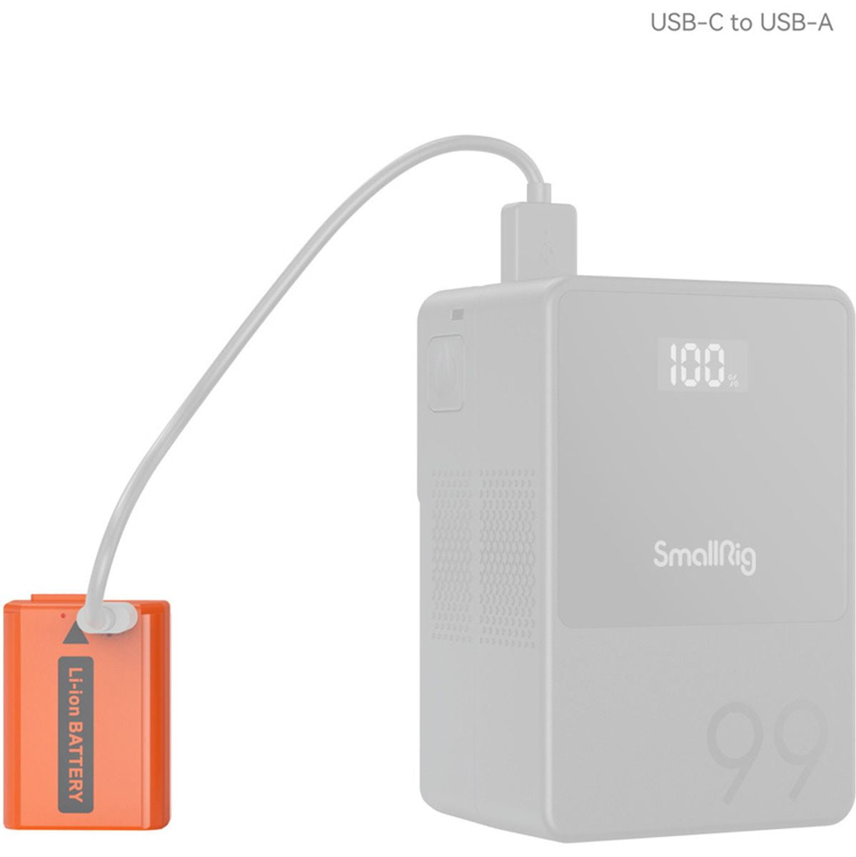 SmallRig 4965 NP FW50 USB C Rechargeable Camera Battery (Orange)