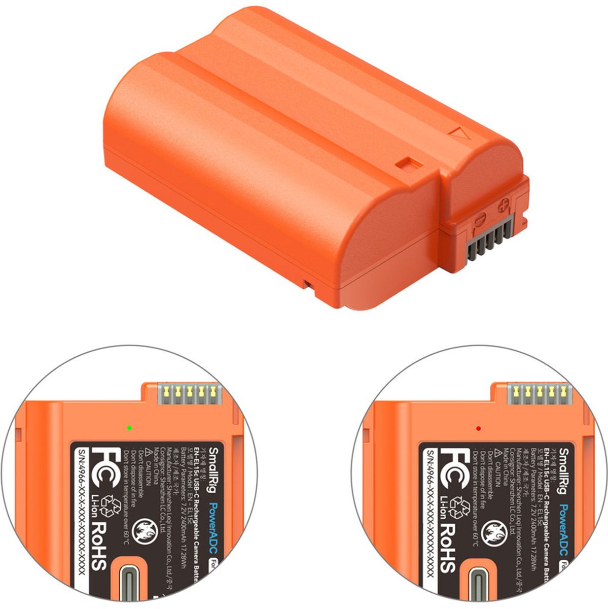 SmallRig 4966 EN EL15C USB C Rechargeable Camera Battery (Orange) - image 3 of 5