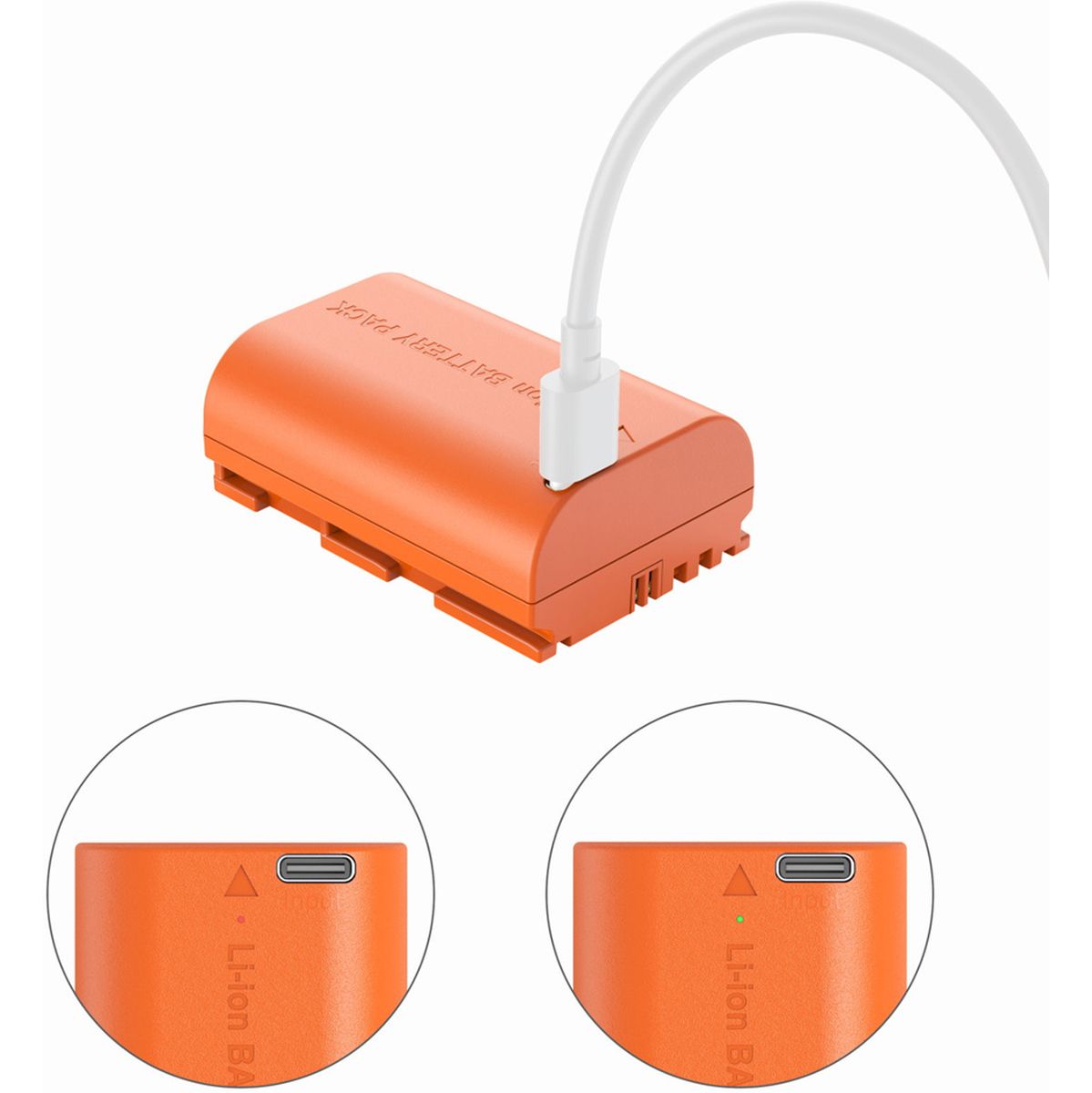 SmallRig 4968 LP E6NH USB C Rechargeable Camera Battery (Orange)
