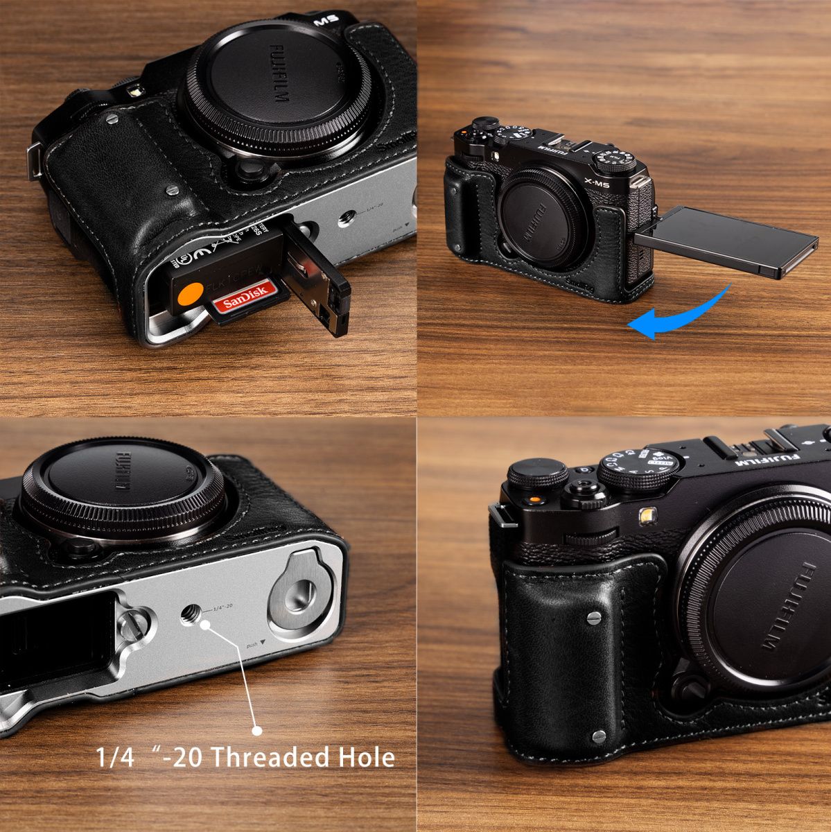 SmallRig 4879 Camera Leather Half Case Kit For Fujifilm X M5 (Black) - image 3 of 5
