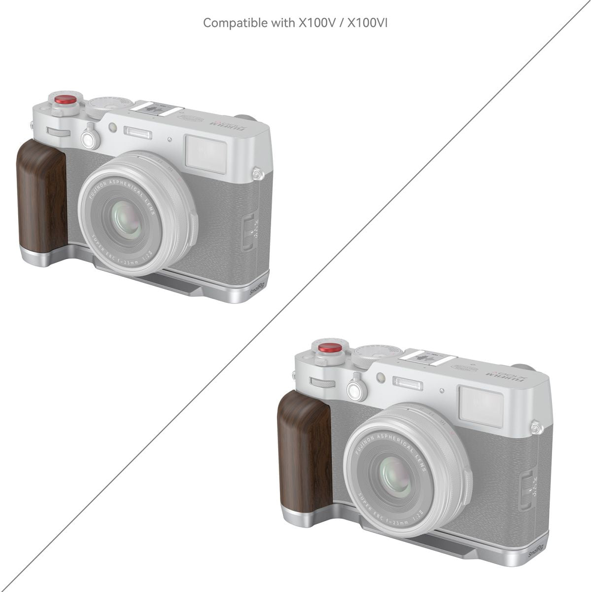 SmallRig 4804 Wooden L Shape Grip For Fujifilm X100VI / X100V (Silver)