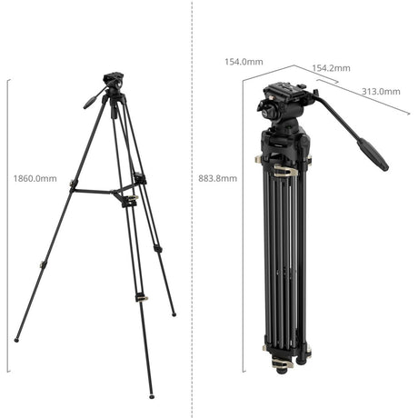 SmallRig Heavy Duty Fluid Head Tripod Kit AD 01S 4686 - image 4 of 5