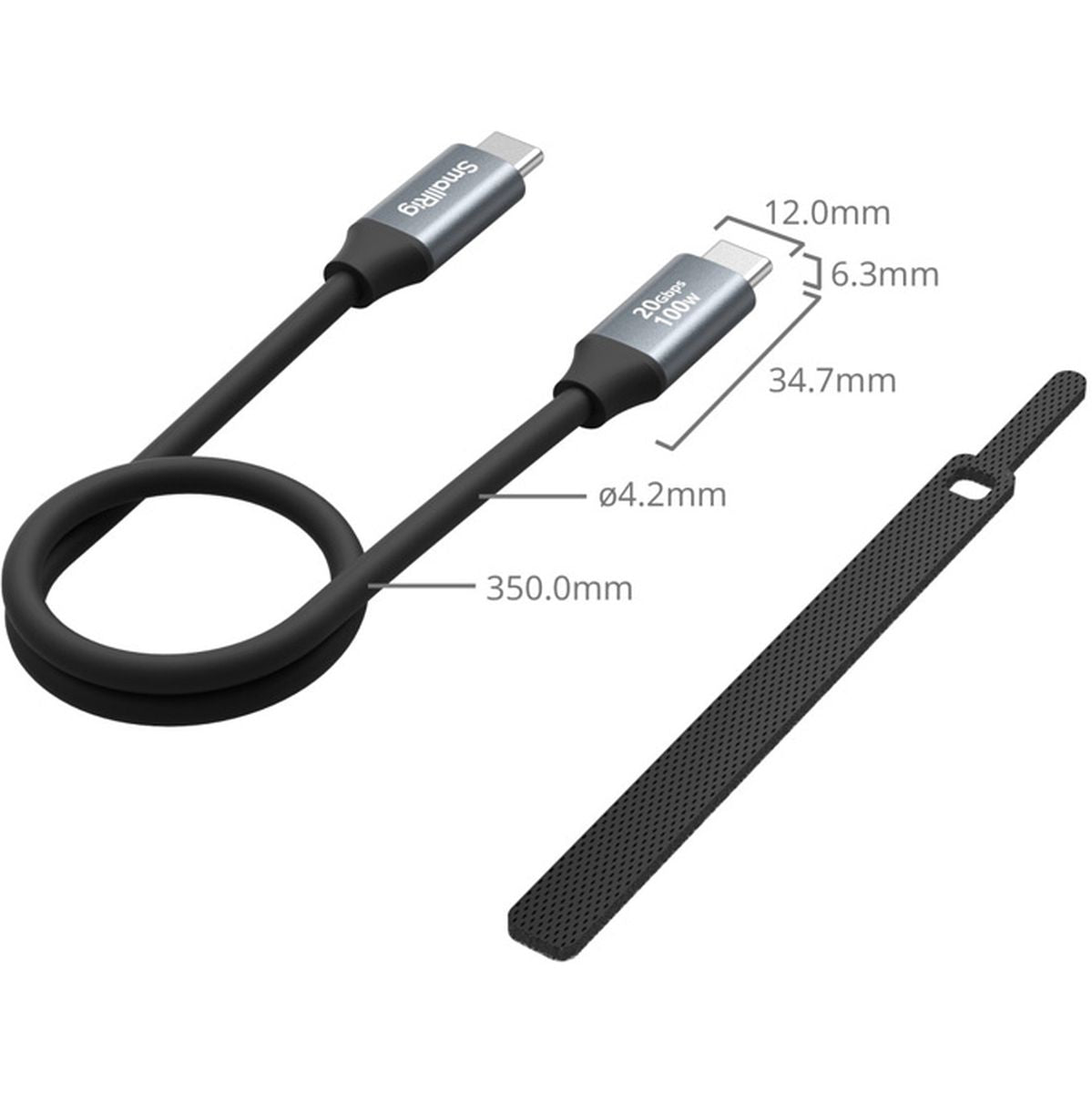SmallRig USB C (Straight) To USB C (Straight) Data Cable (35cm / 13.8IN) 4788