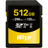 Wise 512GB SDXC UHS II V60 Memory Card