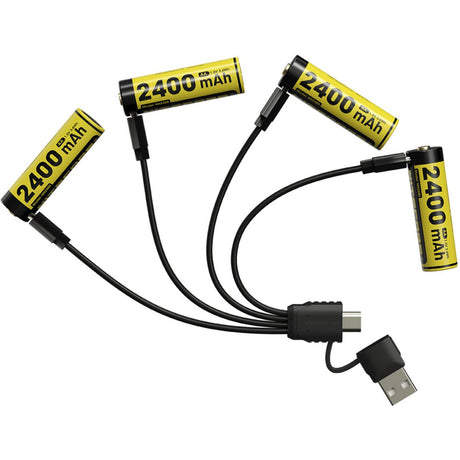 Nitecore NH2400 USB C Rechargeable 1.5V Li ION AA Battery 4 Pack - image 2 of 3