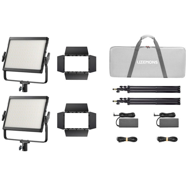 Godox LP400BI K2 Black Litemons Bi Colour LED Light Panel 2 Light Kit
