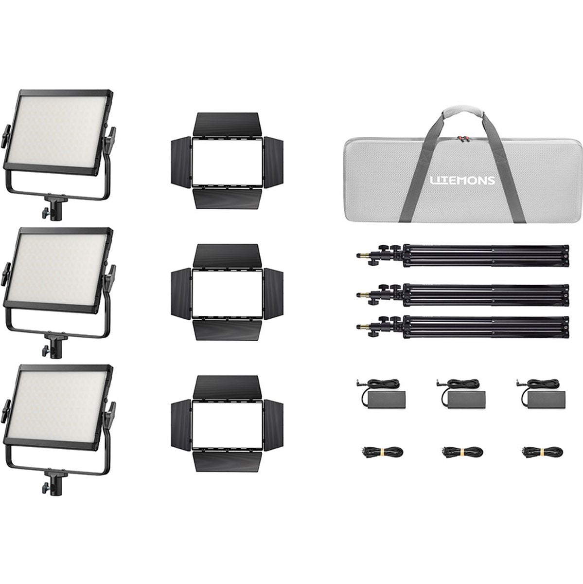 Godox LP600BI K3 Black Litemons Bi Colour LED Light Panel 3 Light Kit